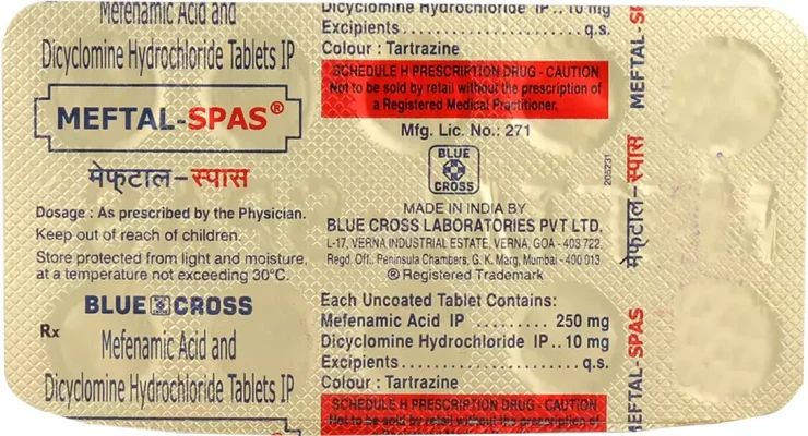 meftal spas tablet uses in hindi